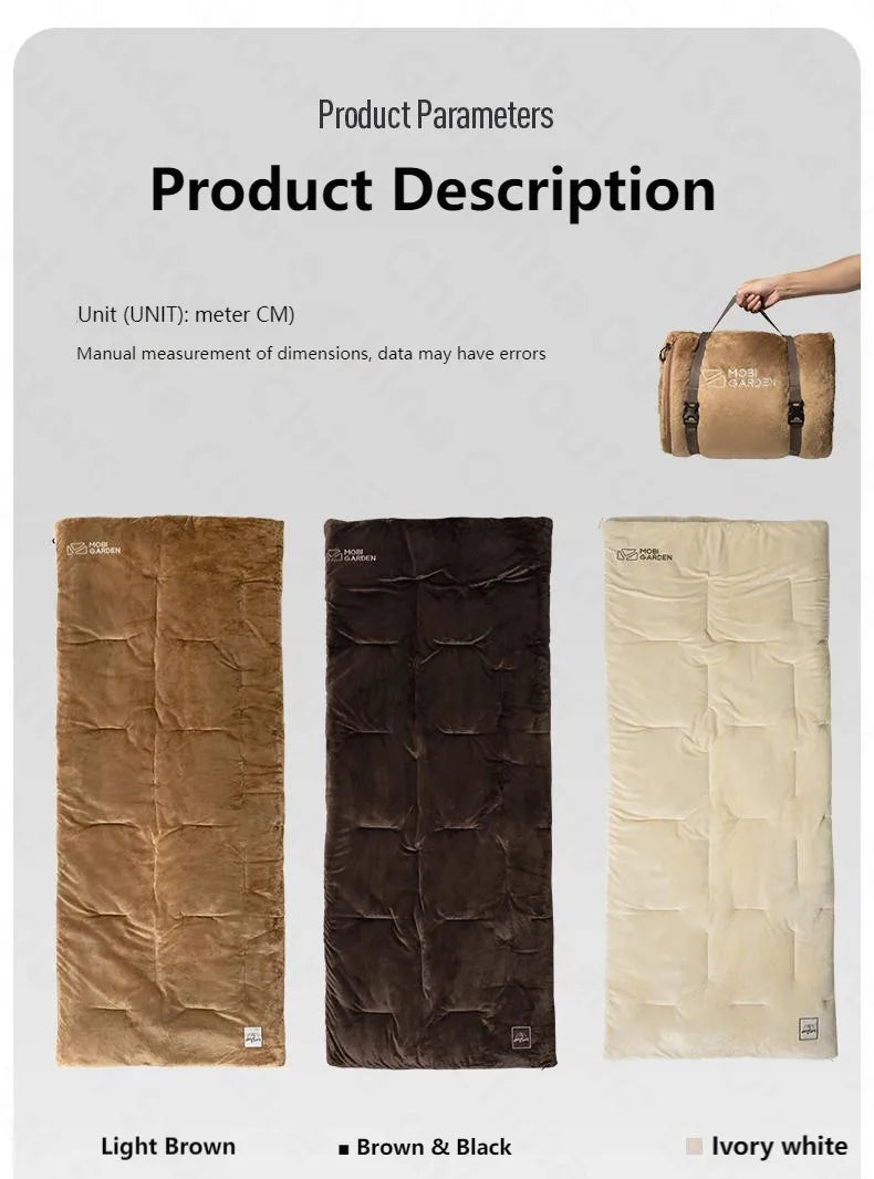 MOBI GARDEN Coral Fleece Winter Sleeping Bag