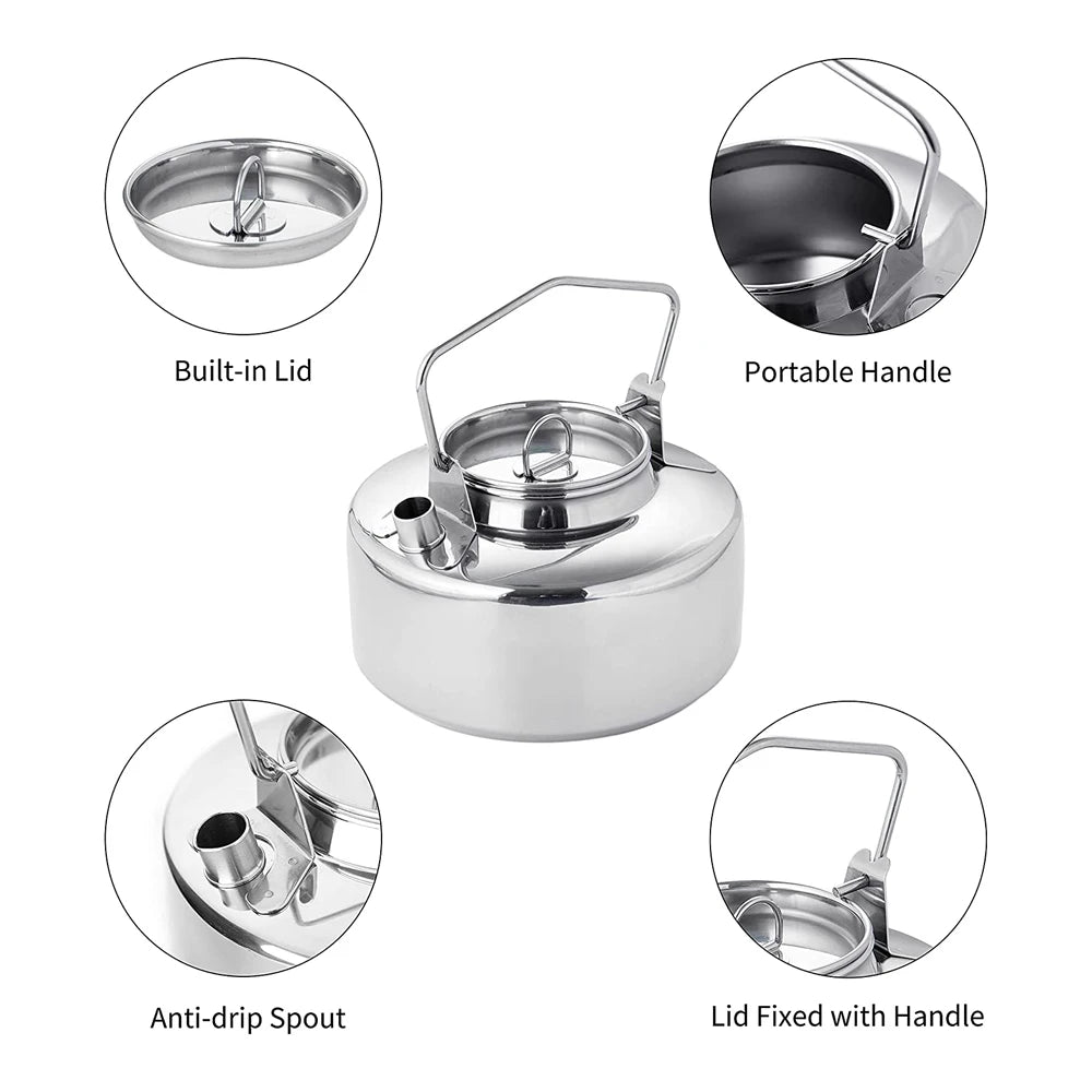 Fire Maple Antarcti Kettle features with built in lid, portable handle, anti-drip spout and Lid fixed with handle