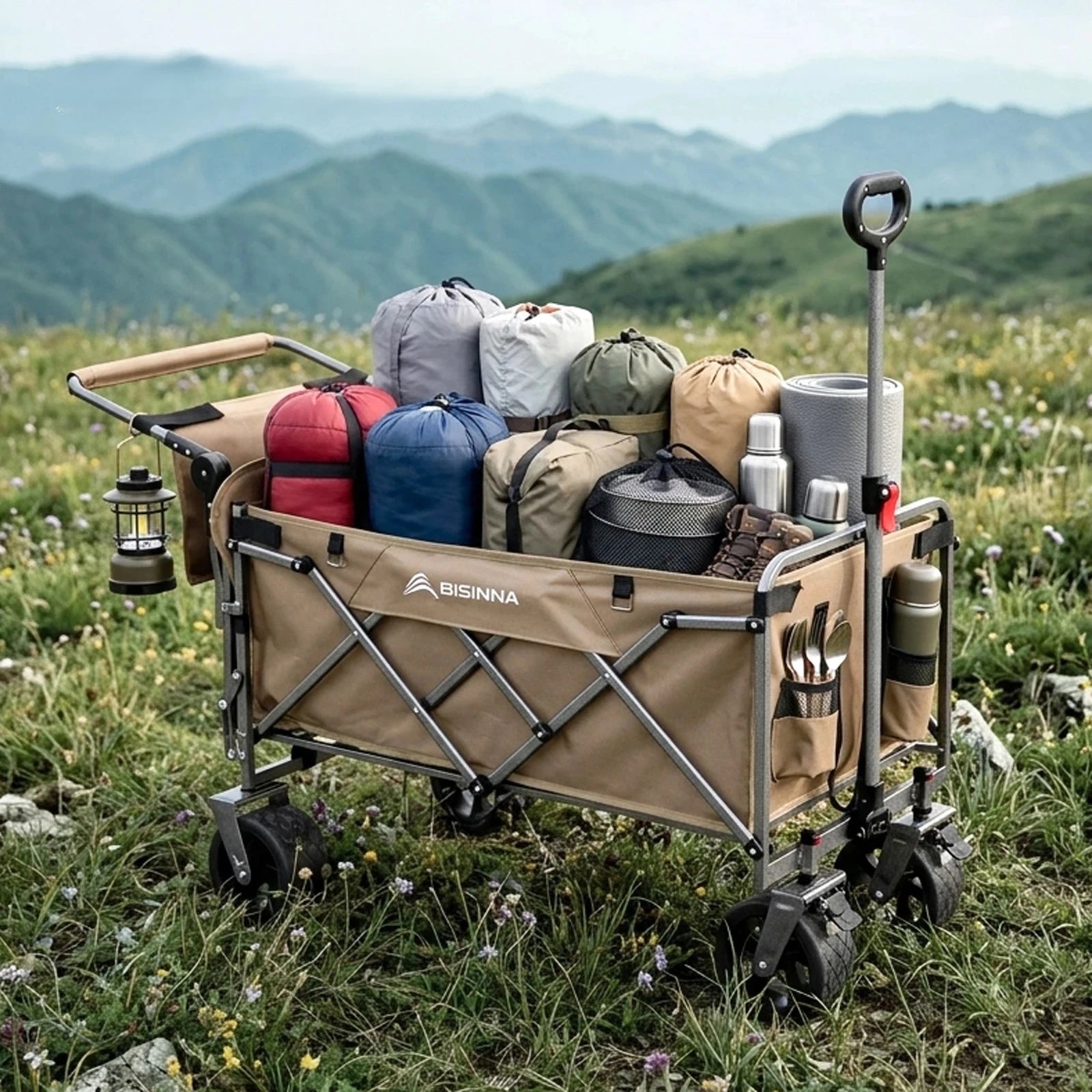 BISINNA BSW‑YZ078 Heavy‑Duty Camping Trolley, Foldable, High‑Capacity & Built for the Outdoors