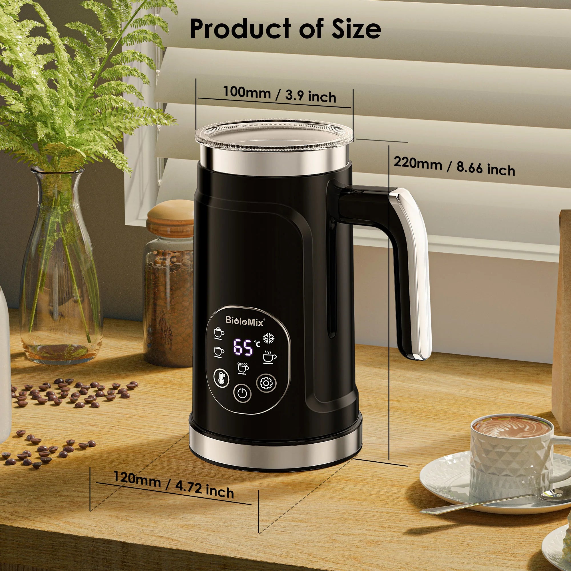 Dimensions of a BMF102E in a black colour