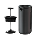 A TIMEMORE U French Press in Black with a white background 