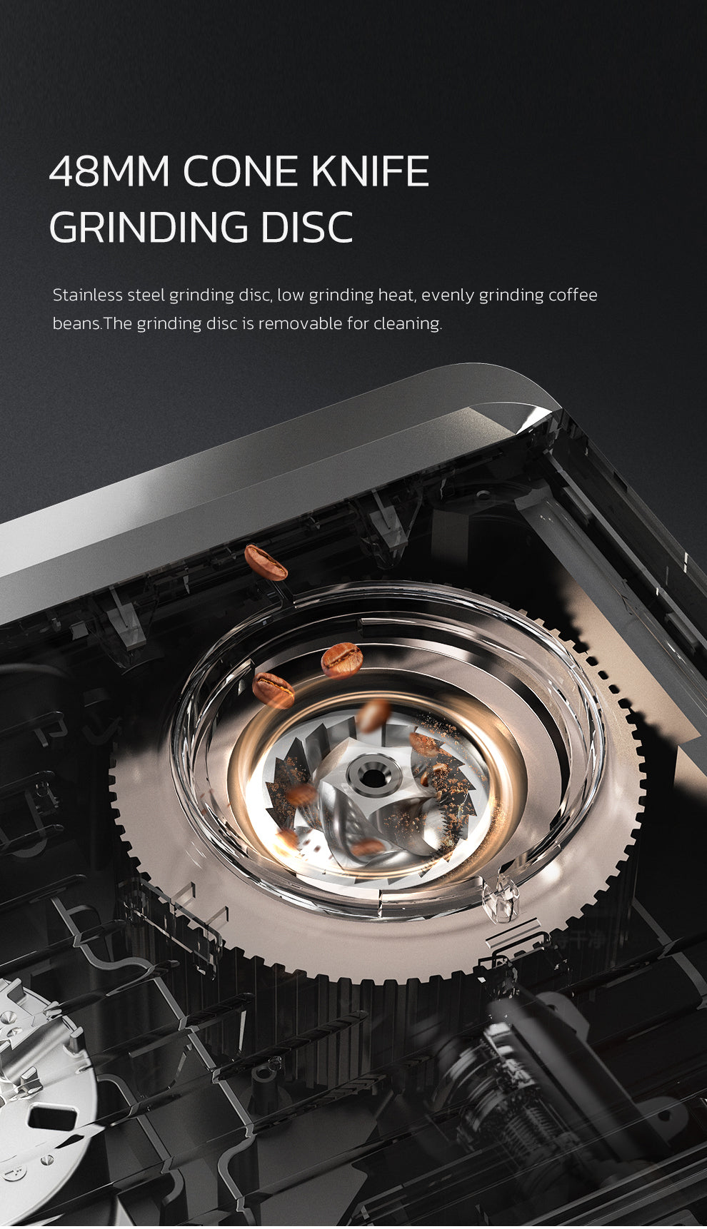 48MM Cone Knife Grinding Disc with text on a black background