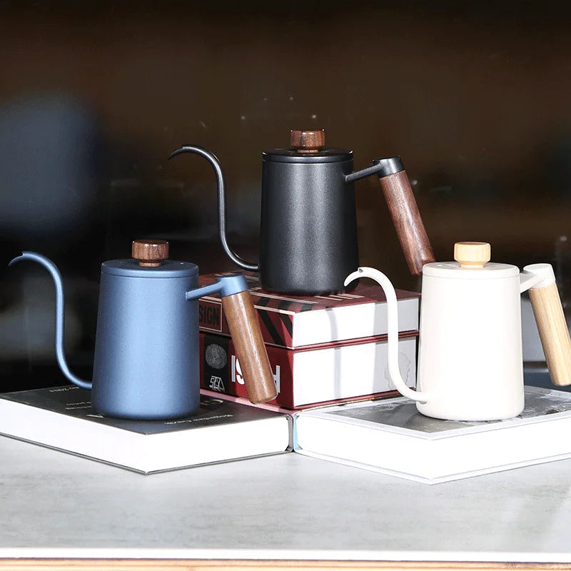 A trio of Havmore kettles in a studio shot featuring a blurred background
