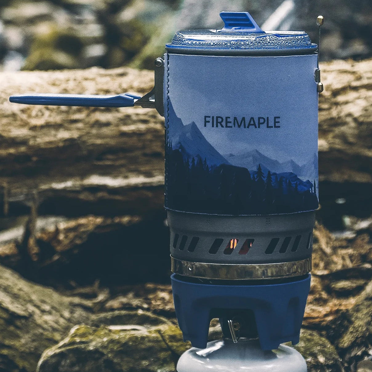 Firemaple X5 camping stove on a natural background