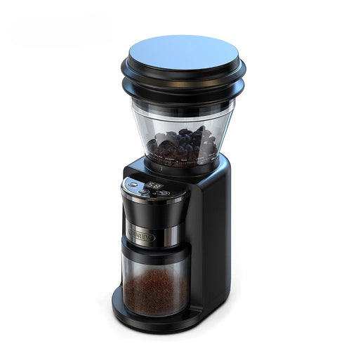 Front view of a HiBREW G3A Electric Coffee Grinder with a white background