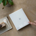 Top view shot of a TIMEMORE Black Mirror Pro in white. 