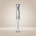 Front view of a ROUNY H1 handheld blender with a soft beige background studio shot 