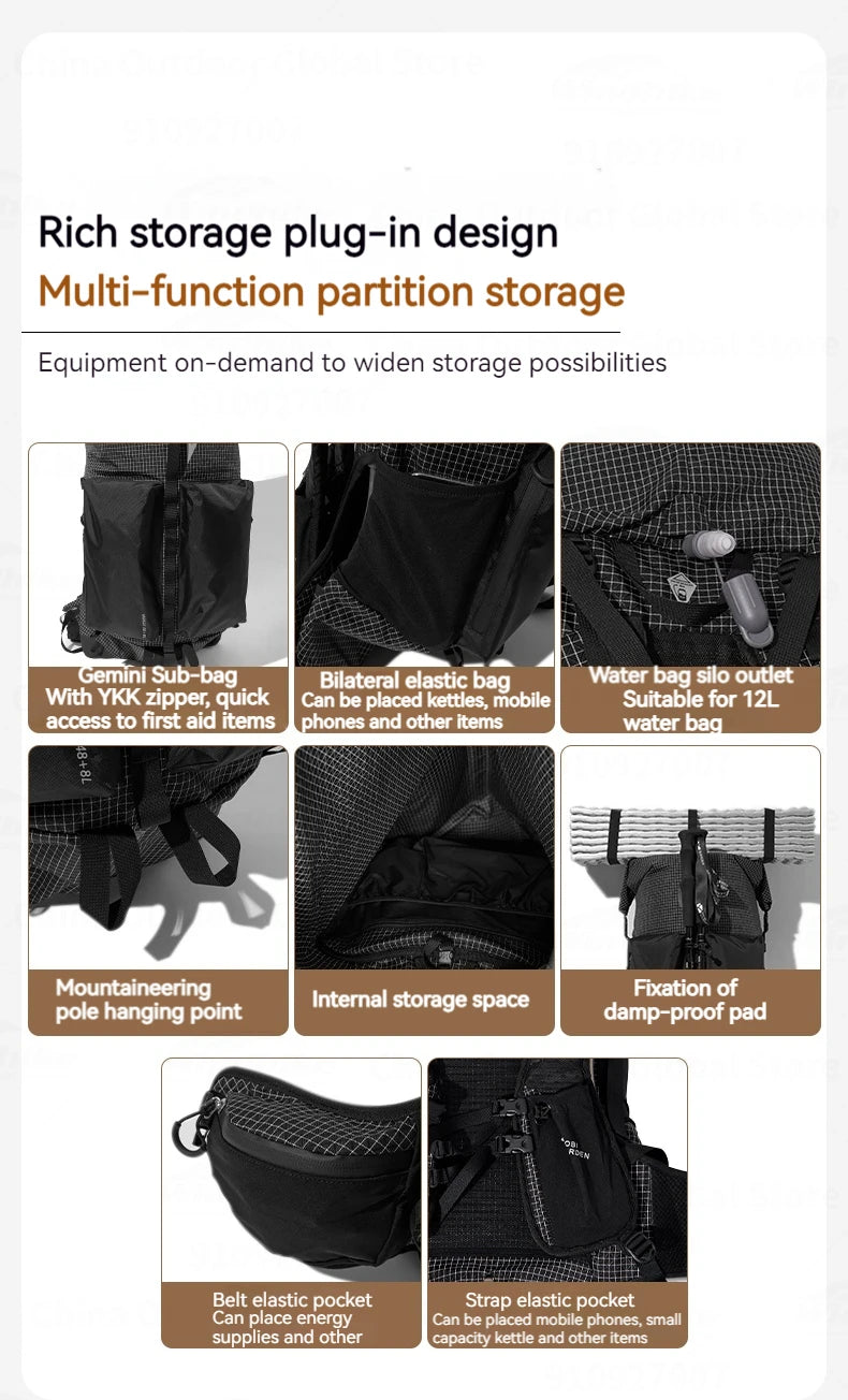 MOBI GARDEN Mirage Phantom Hiking Backpack 48+8L