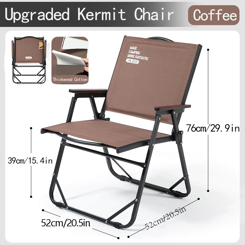 BISINNA 600D Oxford Fabric Kermit‑Style Folding Chair Carbon Steel Frame