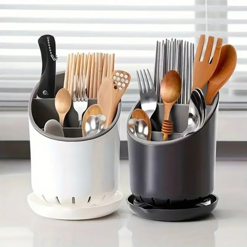 Tekkysui Dry-Logic Multi-Zone Cutlery Organiser & Drainer