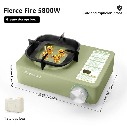BISINNA 5800W Windproof Gas Cartridge Stove High‑Power Outdoor Cooking SK218