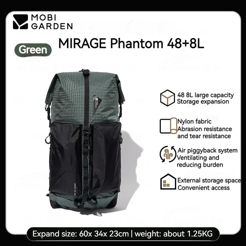 MOBI GARDEN Mirage Phantom Hiking Backpack 48+8L