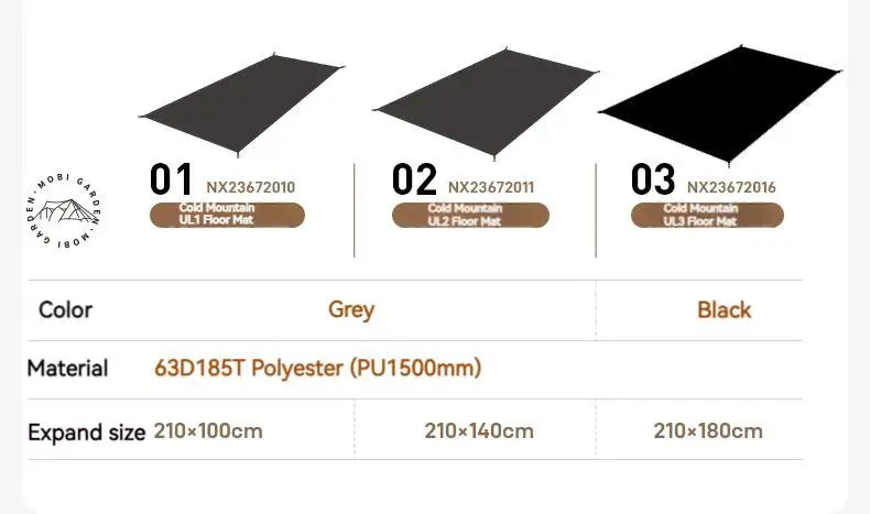 MOBI GARDEN Cold Mountain UL Tent Footprint & Waterproof Mat