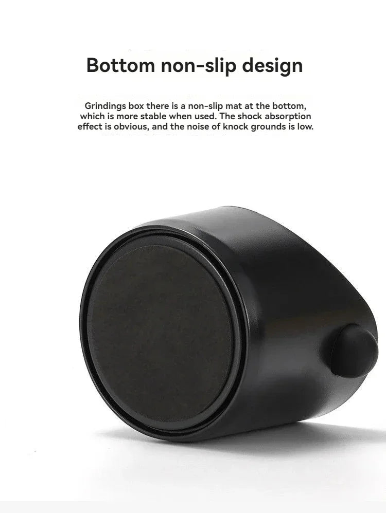 Tekkysui Espresso Knock Box - Durable ABS Shock-Absorbent Coffee Grounds Bin with Removable Knock Bar, Non-Slip Base (Black)