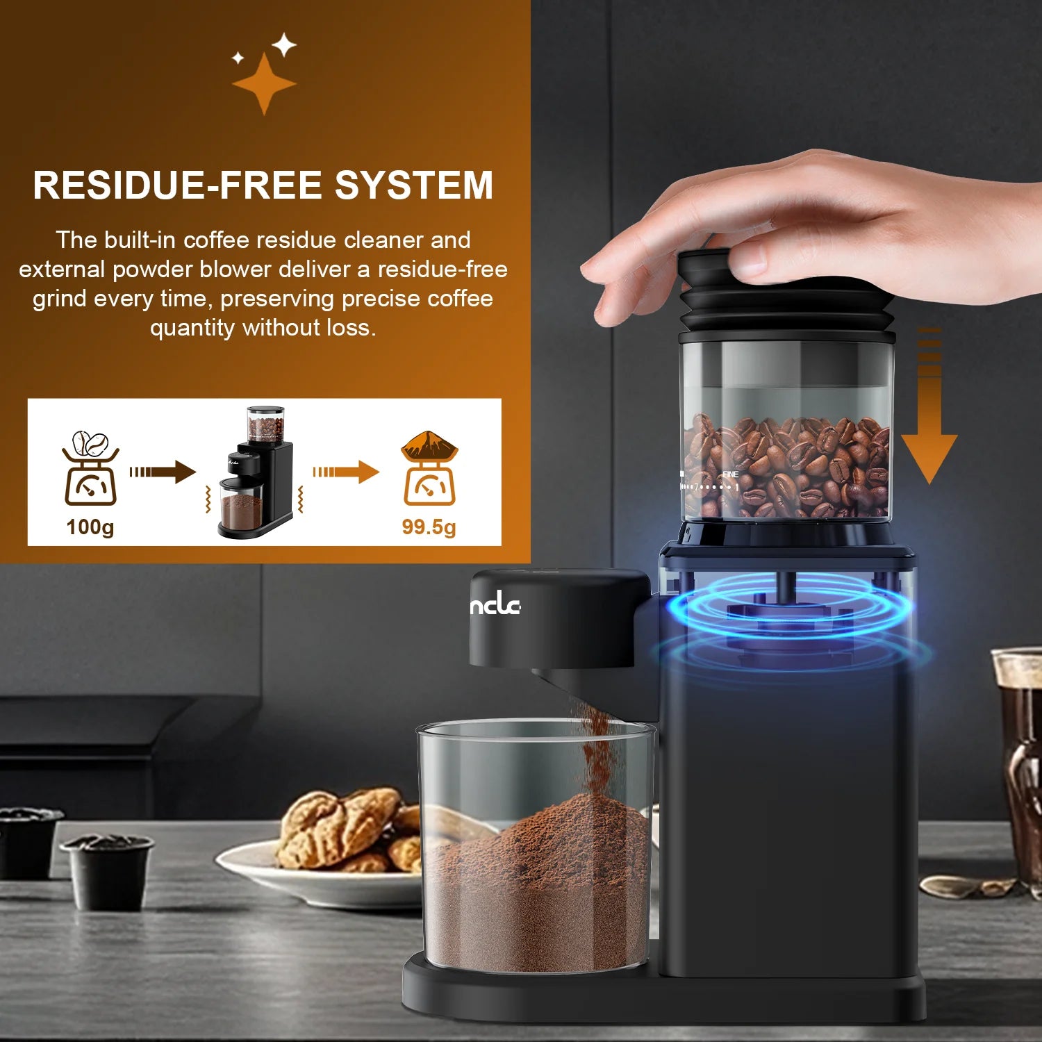 Wancle CBG-9001 Conical Burr Coffee Grinder