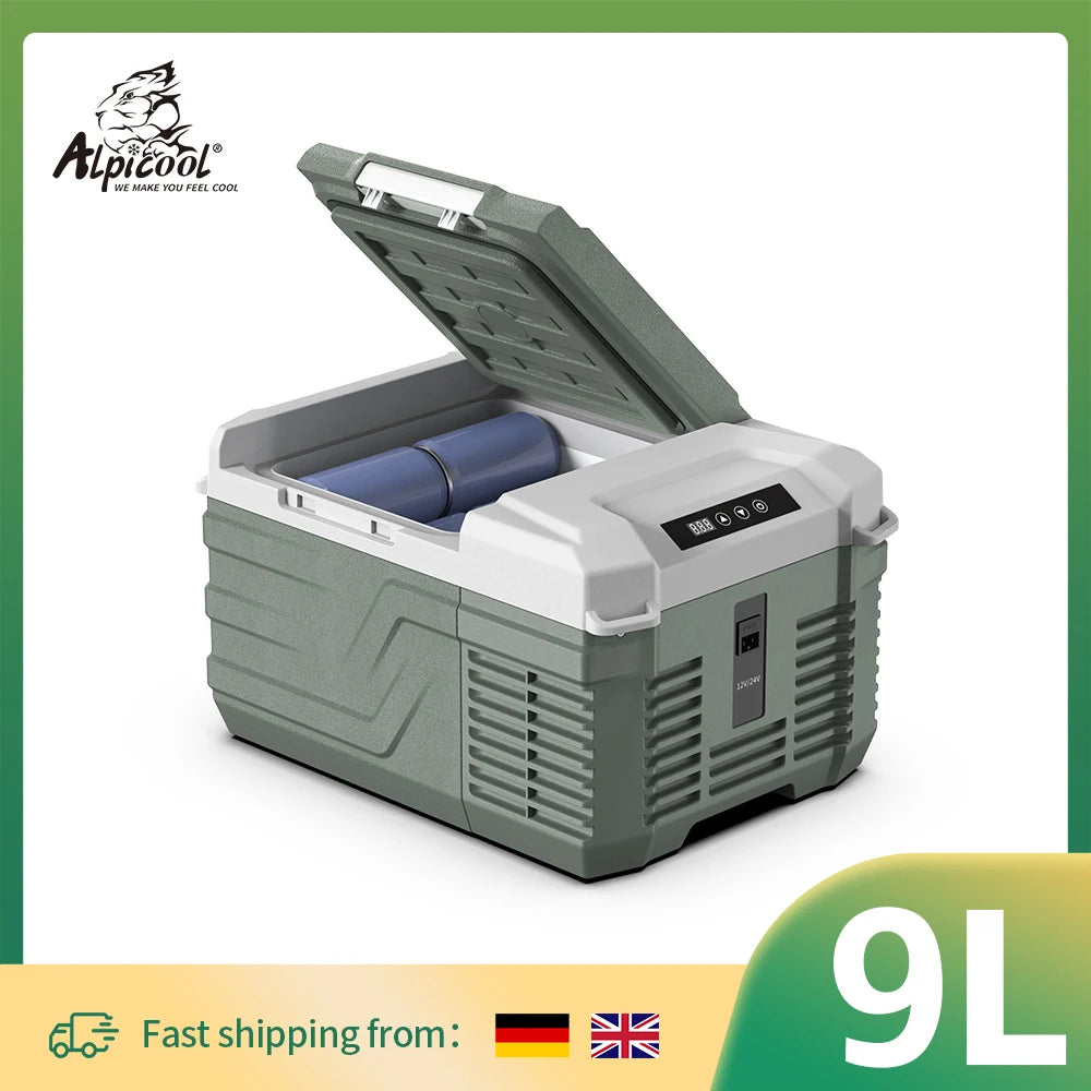 Alpicool NL9 Portable Refrigerator – 9L Compact 12V/24V Compressor Fridge-Freezer