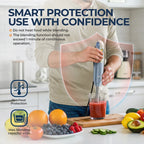 ROUNY H2 Handheld Immersion Blender with Stainless Steel Blades for Kitchen Food Mixing