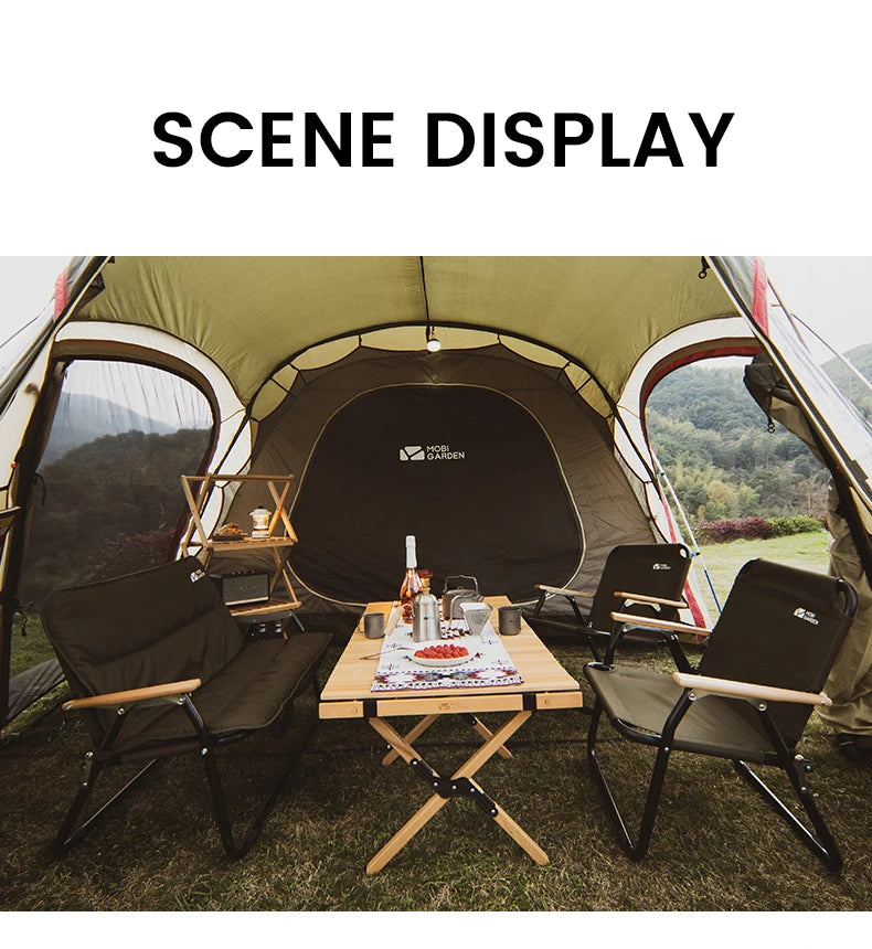 MOBI GARDEN Aluminium Camping Folding Chair Olive Green