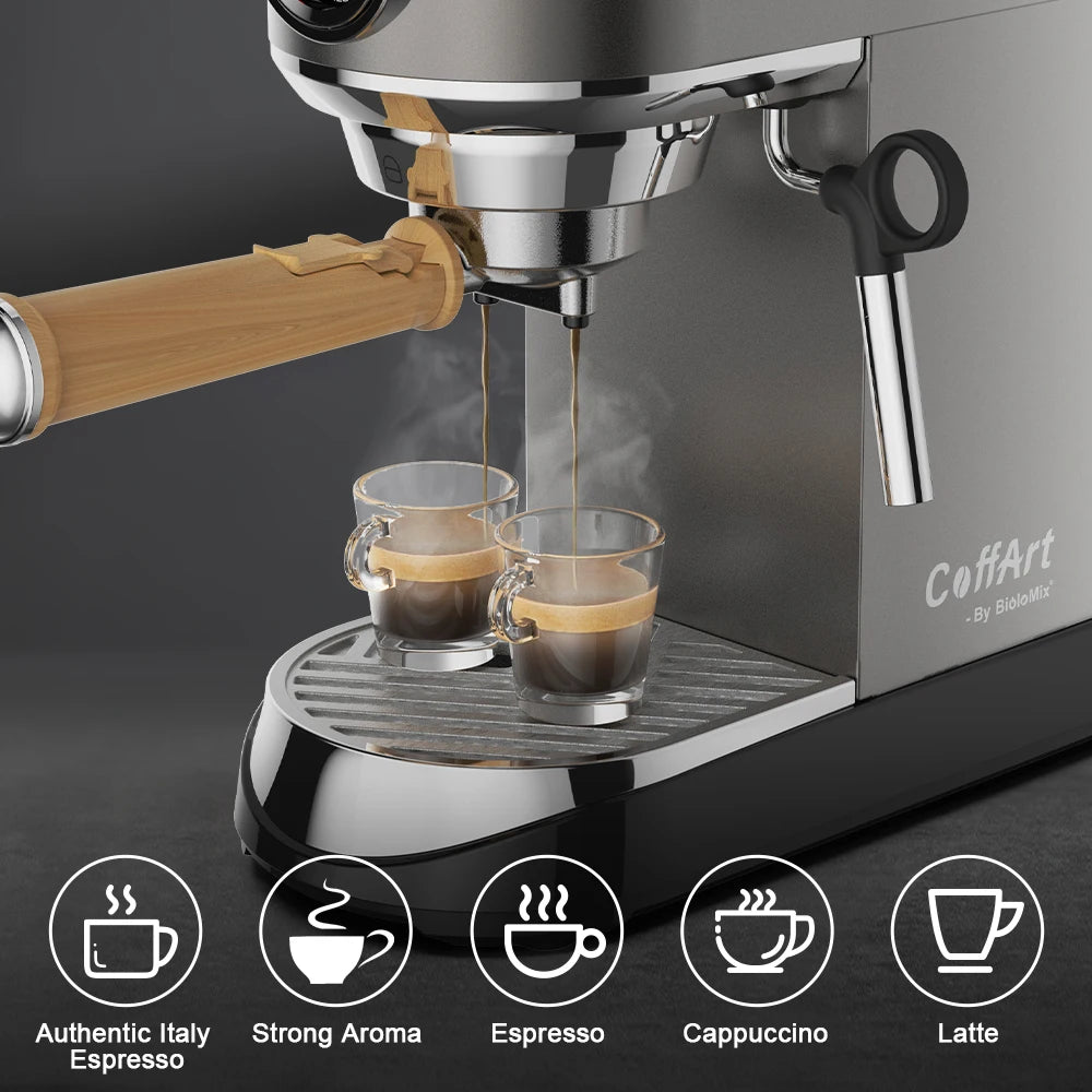 BioloMix CM7008 20‑Bar Semi‑Automatic Espresso Machine Compact, Powerful & Café‑Quality Extraction