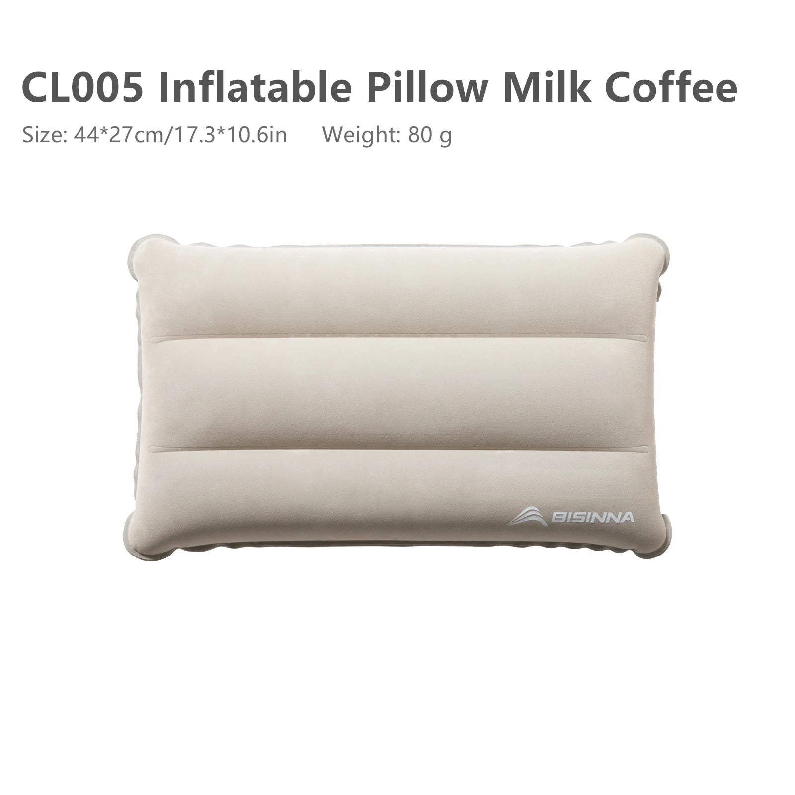 BISINNA CL005 Inflatable Flocking Pillow Lightweight, Compact & Ultra‑Comfortable for Camping & Travel