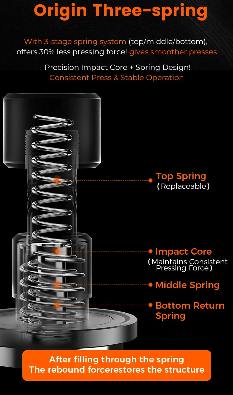 IKAPE Impact & Constant Pressure Espresso Tamper | 51mm 53.3mm 58.35mm