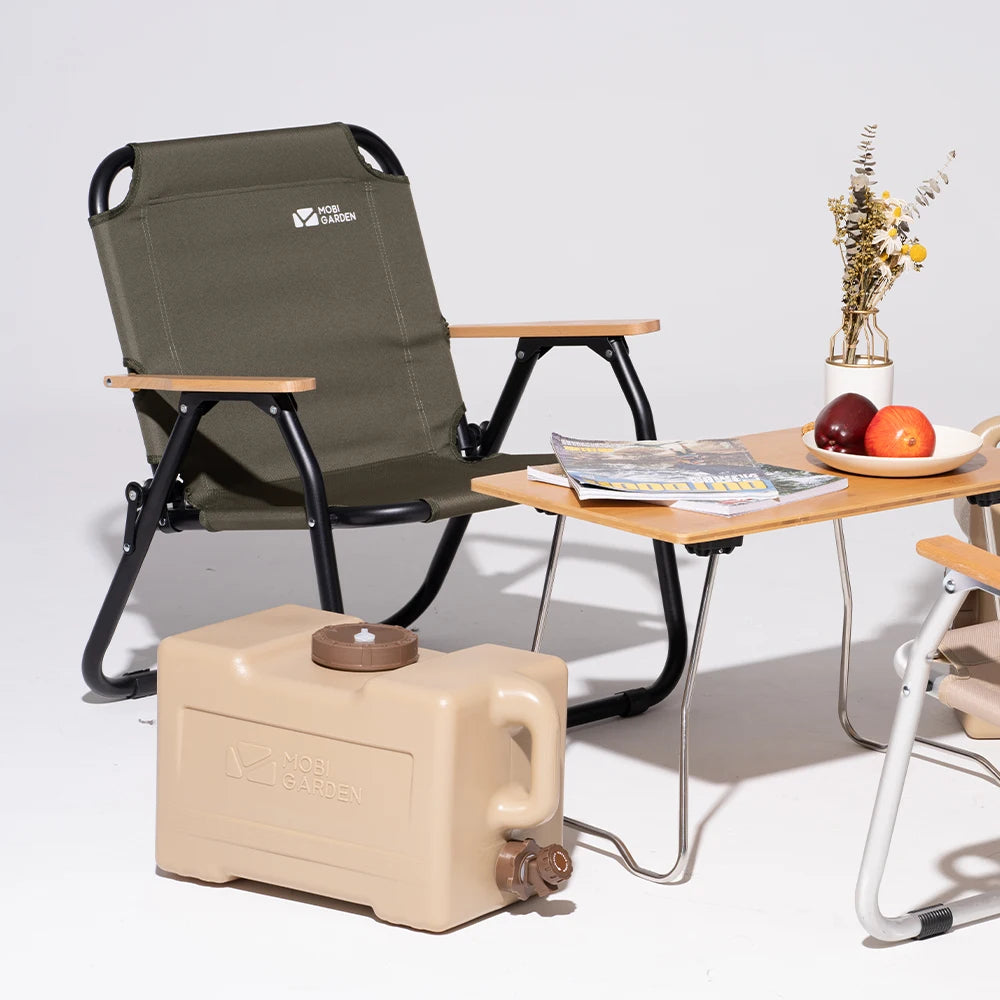 MOBI GARDEN Aluminium Camping Folding Chair Olive Green