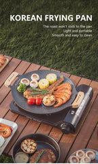 BISINNA 34cm Non‑Stick Camping BBQ Grill Pan Lightweight Even‑Heating & Outdoor‑Ready
