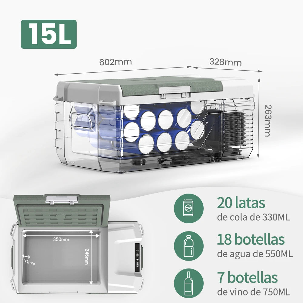 Alpicool NL15 Portable Compressor Refrigerator – 15L Ultra-Efficient 12V Fridge-Freezer