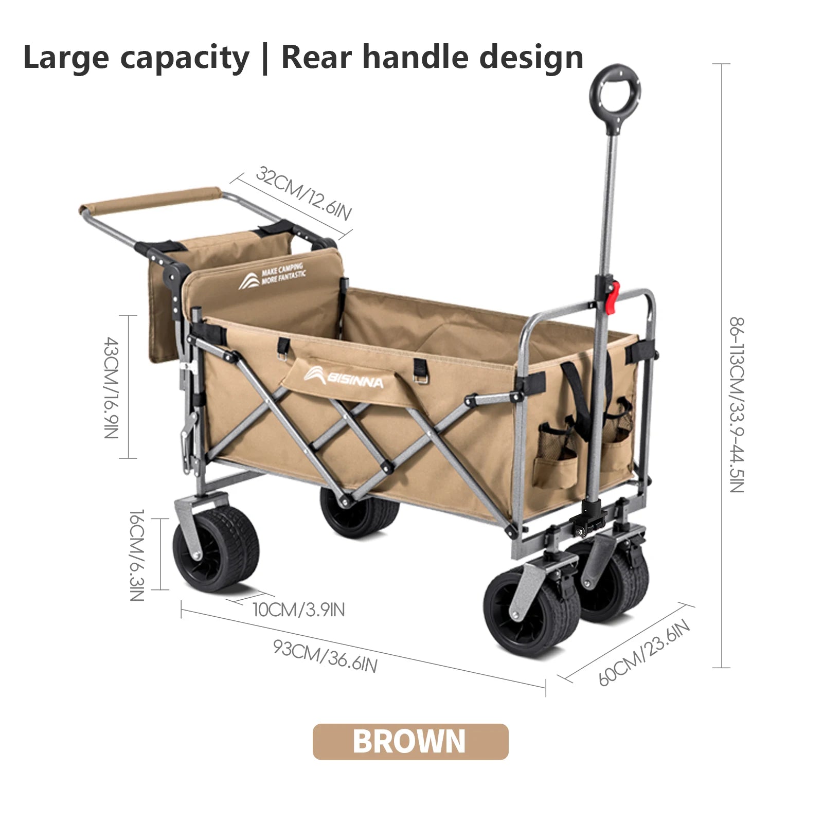 BISINNA BSW‑YZ078 Heavy‑Duty Camping Trolley, Foldable, High‑Capacity & Built for the Outdoors