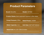BioloMix CM7008 20‑Bar Semi‑Automatic Espresso Machine Compact, Powerful & Café‑Quality Extraction