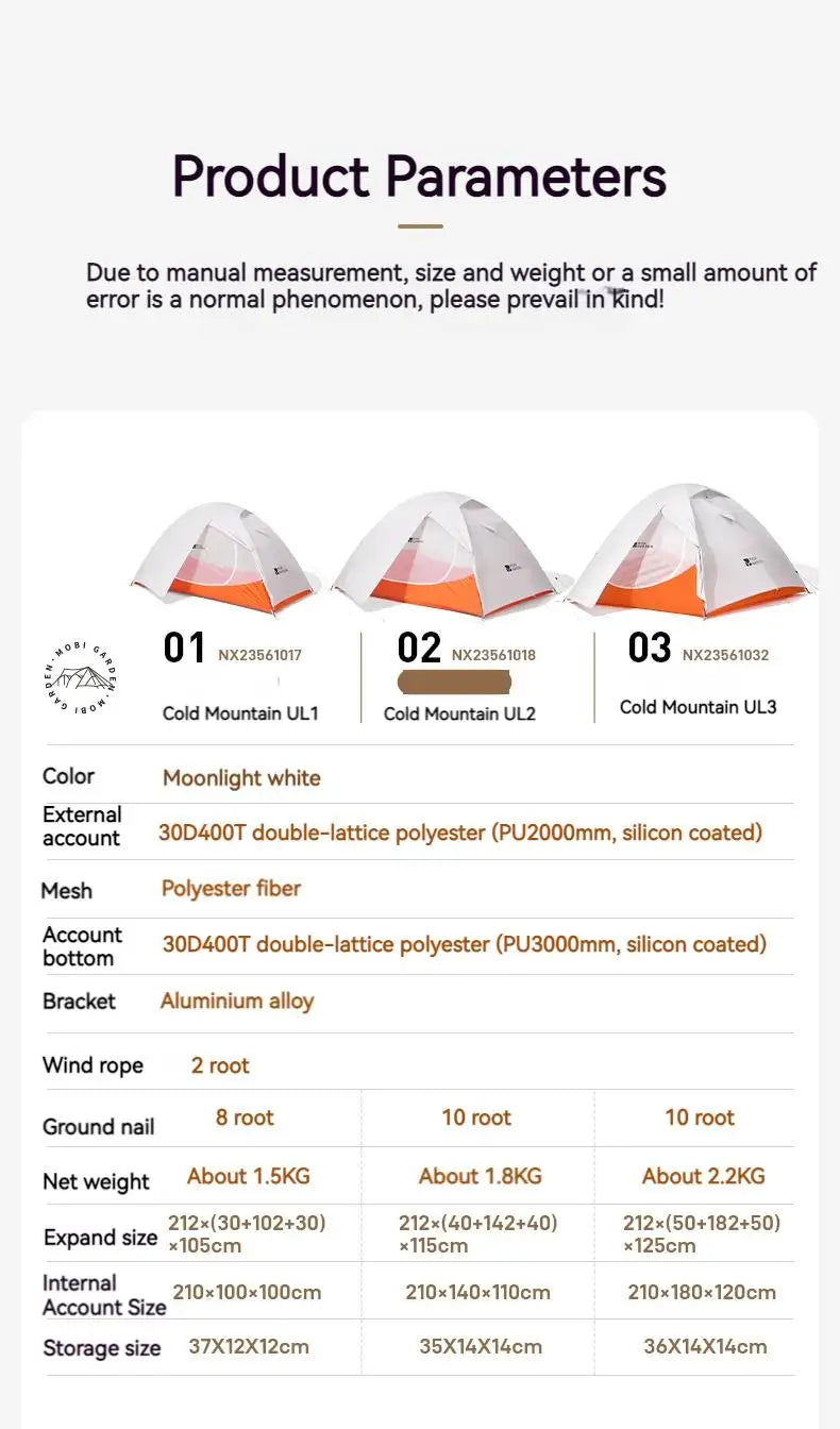 MOBI GARDEN Cold Mountain UL Tent Footprint & Waterproof Mat