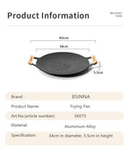 BISINNA 34cm Non‑Stick Camping BBQ Grill Pan Lightweight Even‑Heating & Outdoor‑Ready