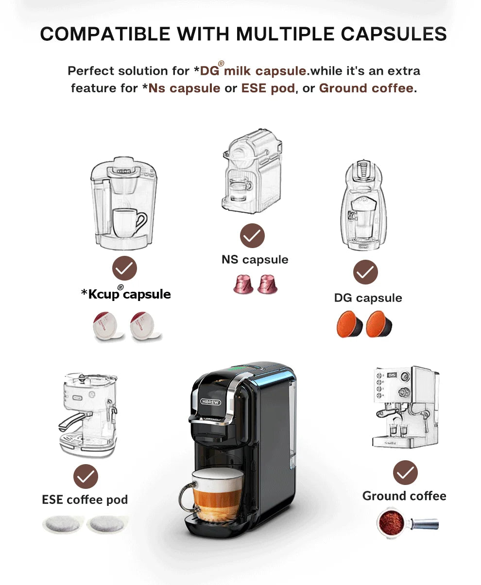 HiBREW H2B 5-in-1 Multiple Capsule Coffee Machine