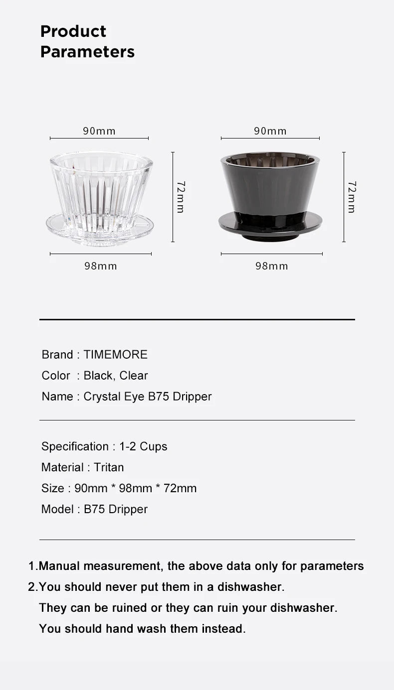 Timemore Crystal Eye B75 Dripper (PCTG)