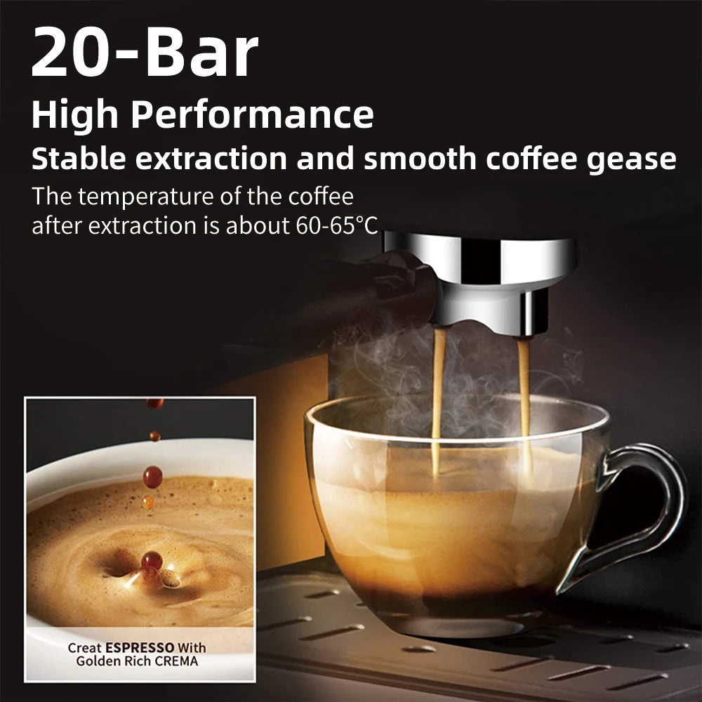BioloMix CM7008 20‑Bar Semi‑Automatic Espresso Machine Compact, Powerful & Café‑Quality Extraction