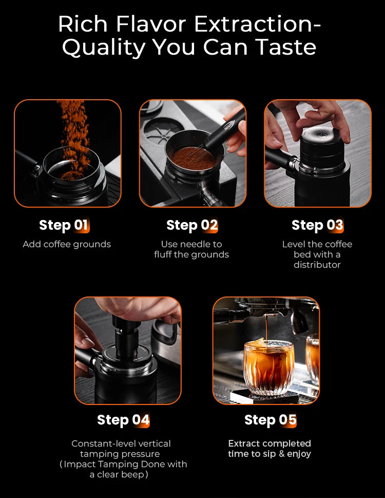 IKAPE Impact & Constant Pressure Espresso Tamper | 51mm 53.3mm 58.35mm