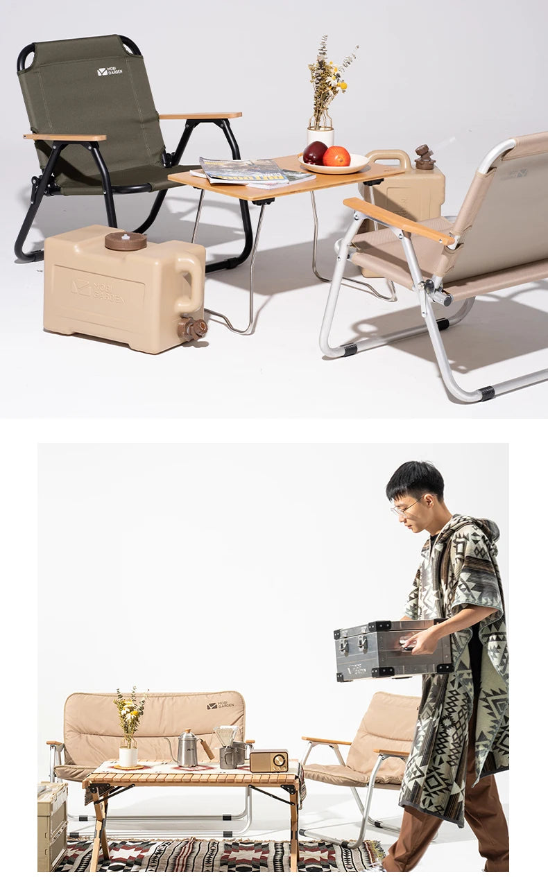 MOBI GARDEN Aluminium Camping Folding Chair Olive Green