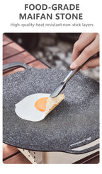 BISINNA 34cm Non‑Stick Camping BBQ Grill Pan Lightweight Even‑Heating & Outdoor‑Ready