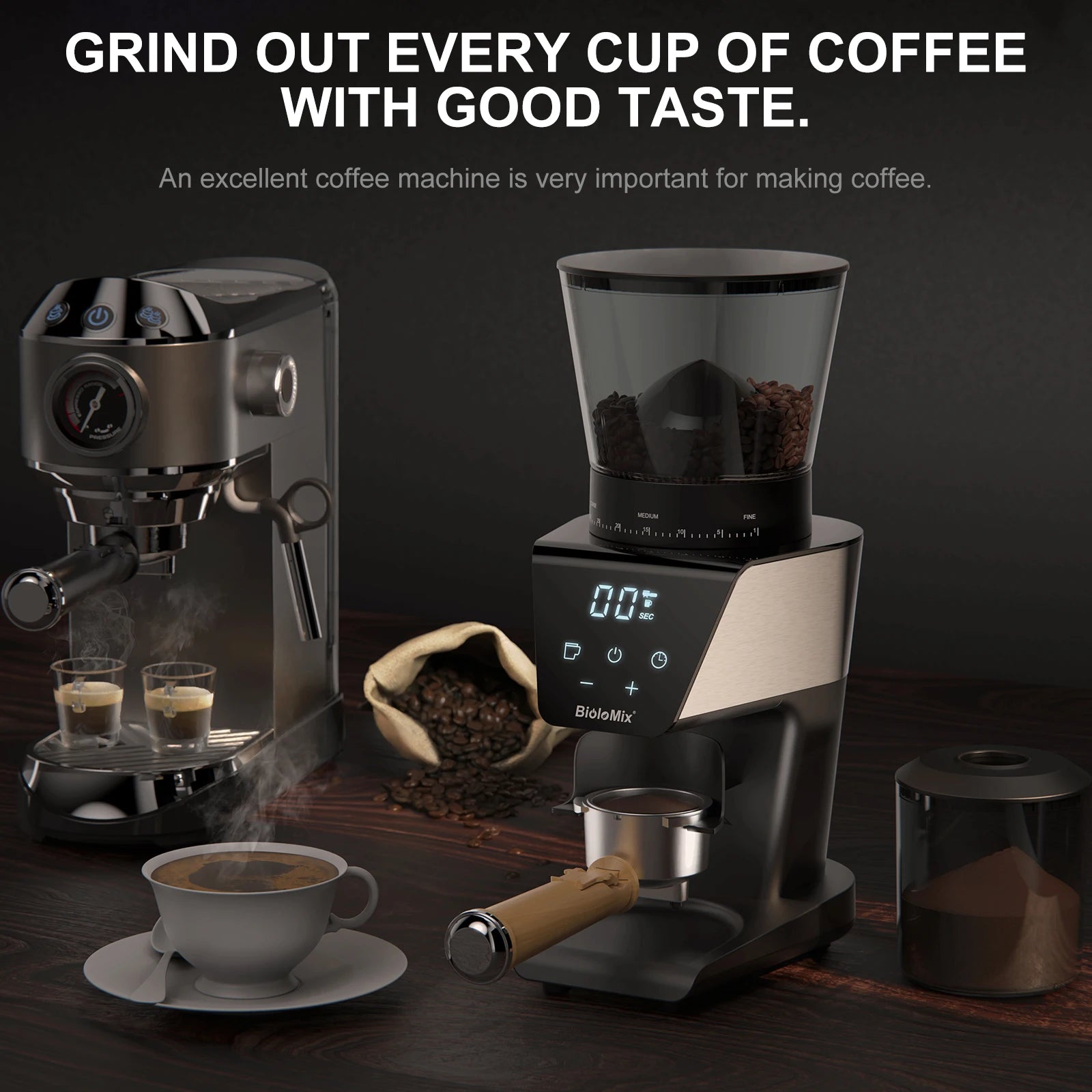 BioloMix CM7008 20‑Bar Semi‑Automatic Espresso Machine Compact, Powerful & Café‑Quality Extraction