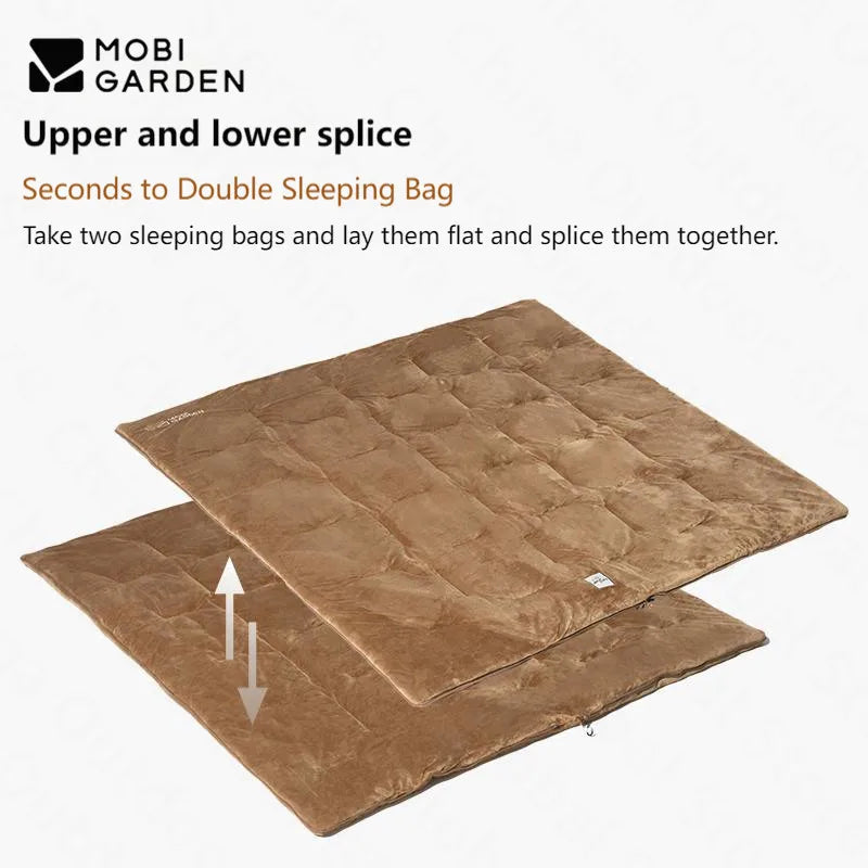 MOBI GARDEN Coral Fleece Winter Sleeping Bag