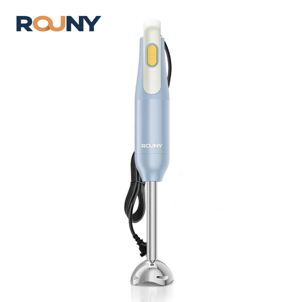 ROUNY H2 Handheld Immersion Blender with Stainless Steel Blades for Kitchen Food Mixing
