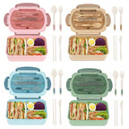Tekkysui PrepBox 4-Compartment Bento Lunch Box