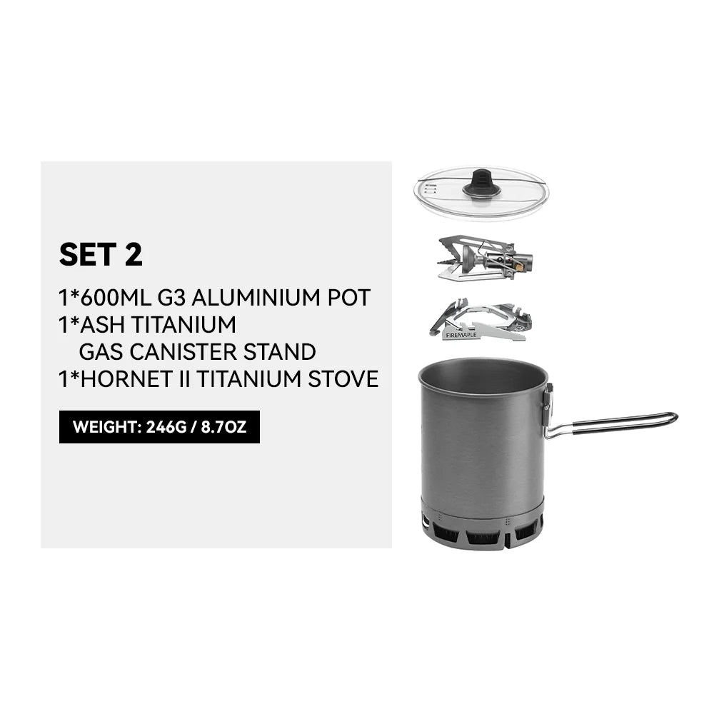 Fire Maple Petrel G2 G3 Ultralight Cooking System Lightweight Outdoor Gas Burner Folding Fork Portable for Hiking Travel Camping