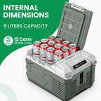 Alpicool NL9 Portable Refrigerator – 9L Compact 12V/24V Compressor Fridge-Freezer