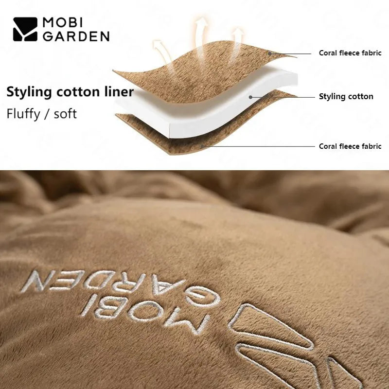 MOBI GARDEN Coral Fleece Winter Sleeping Bag