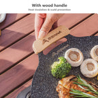 BISINNA 34cm Non‑Stick Camping BBQ Grill Pan Lightweight Even‑Heating & Outdoor‑Ready