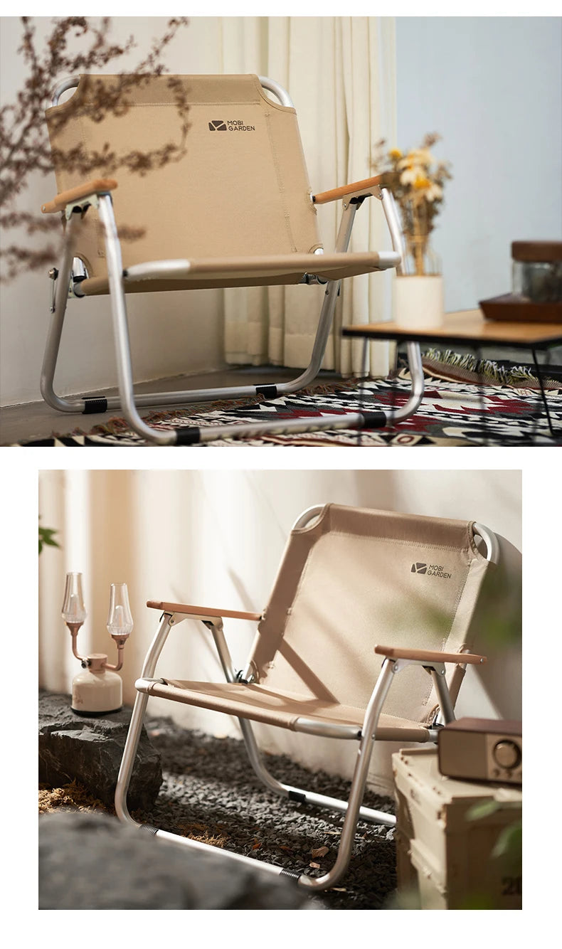 MOBI GARDEN Aluminium Camping Folding Chair Olive Green