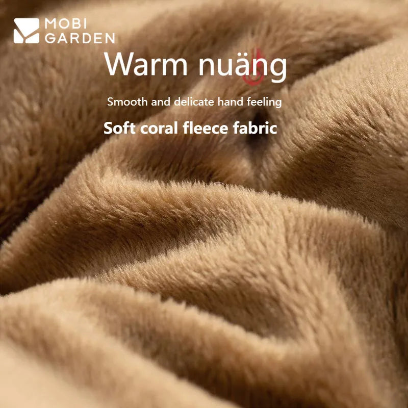 MOBI GARDEN Coral Fleece Winter Sleeping Bag