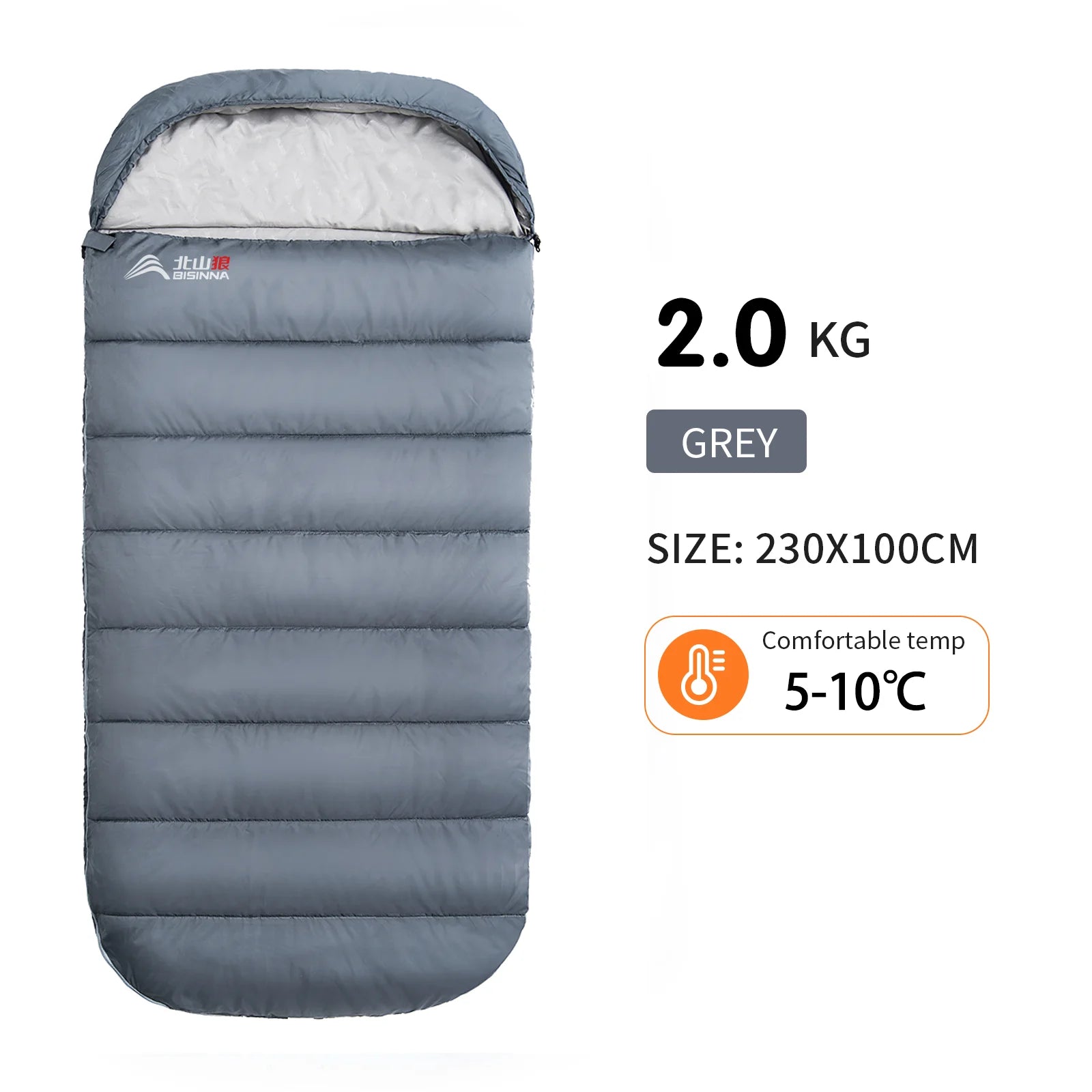 BISINNA SL018 3‑Season Envelope Sleeping Bag Spacious, Warm & Built for All‑Season Comfort