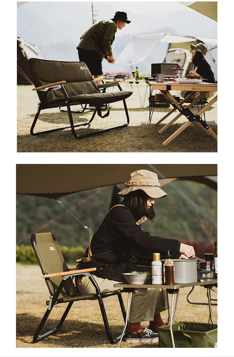 MOBI GARDEN Aluminium Camping Folding Chair Olive Green